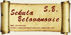 Sekula Belovanović vizit kartica